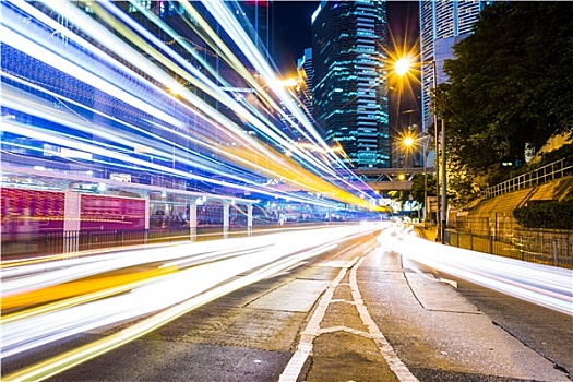 交通,香港,夜晚