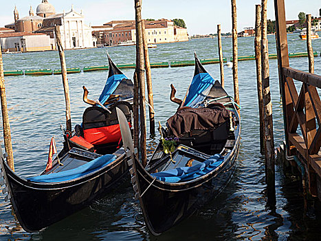 威尼斯,停放,小船,宫殿