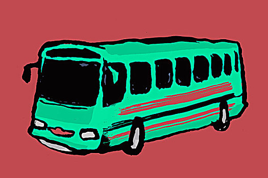 插画,巴士,栗色,背景