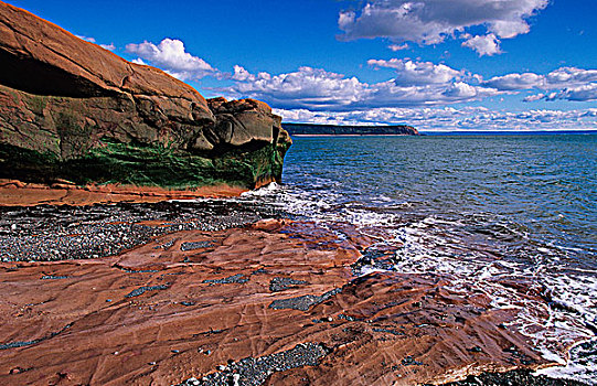 砂岩,海岸线,西部,新斯科舍省,加拿大