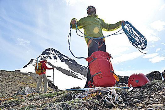 两个,爬山,山,楚加奇州立公园,安克里奇,阿拉斯加,美国