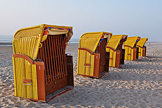 沙滩椅,海滩,北海,省,北荷兰,荷兰,欧洲