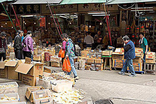 干燥,海鲜,杂货店,城镇,香港