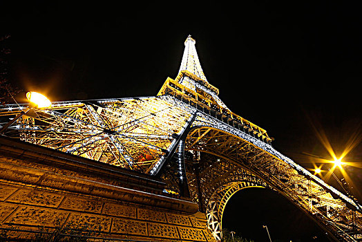 巴黎,巴黎七区,埃菲尔铁塔,夜晚,闪闪发光