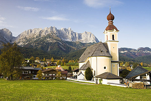 巴洛克式教堂,基兹比厄尔,提洛尔,奥地利