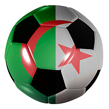 传统,黑白,足球,阿尔及利亚,旗帜