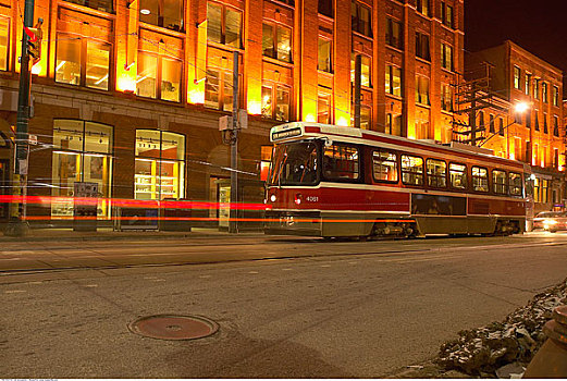 有轨电车,街上,多伦多,安大略省,加拿大