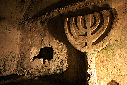 烛台,雕刻,石头,洞穴,棺材,国家公园,山,以色列