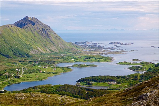 景色,海岸,挪威