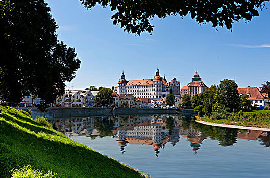 景色,多瑙河,城堡,巴伐利亚,德国,欧洲