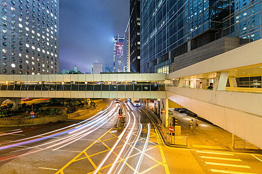香港,交通,夜晚