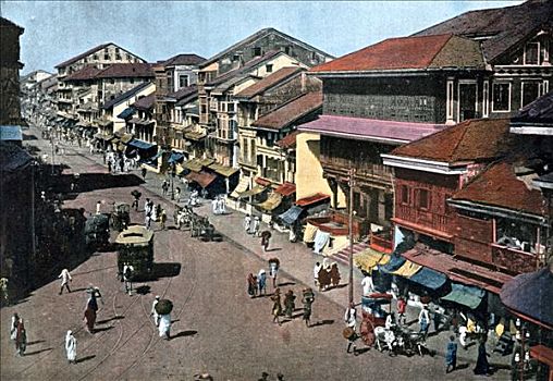 孟买,印度,迟,19世纪,艺术家