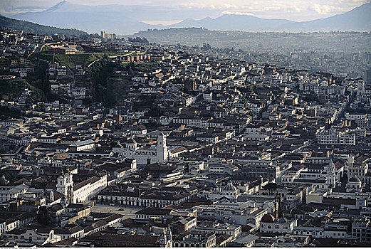 俯视,城市,基多,厄瓜多尔