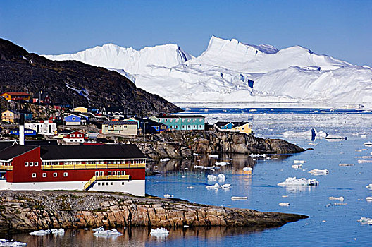 建筑,海岸,伊路利萨特,格陵兰