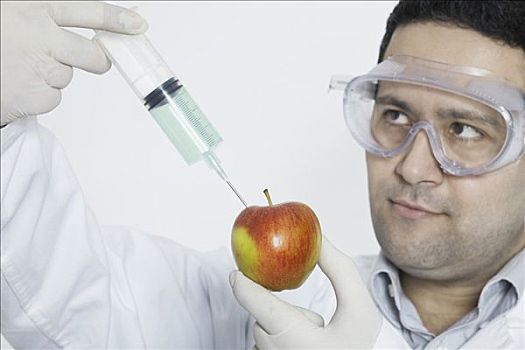 化学家,注射,物质,苹果
