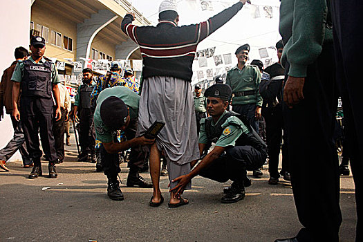 紧,安全措施,会面,总统,十二月,2008年,达卡,孟加拉