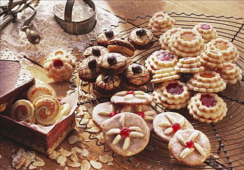 圣诞饼干,姜饼,平台,饼干,咖啡豆