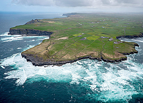 头部,莫赫悬崖,大西洋,石头,海浪,克雷尔县,爱尔兰,欧洲
