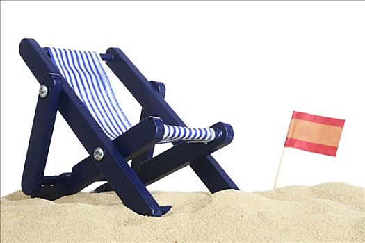 折叠躺椅,旗帜,西班牙
