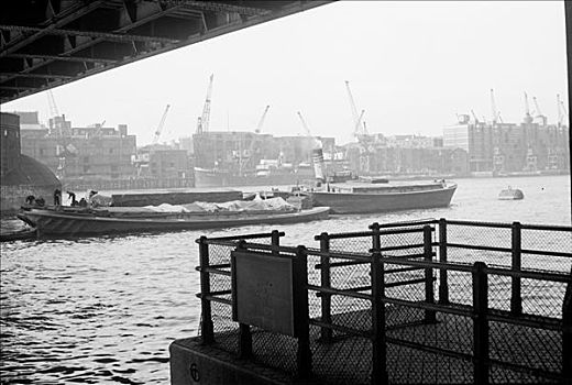 驳船,泰晤士河,伦敦,艺术家