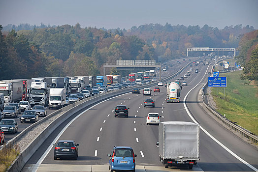 塞车,一个,方向,高速公路,连通,斯图加特,巴登符腾堡,德国,欧洲