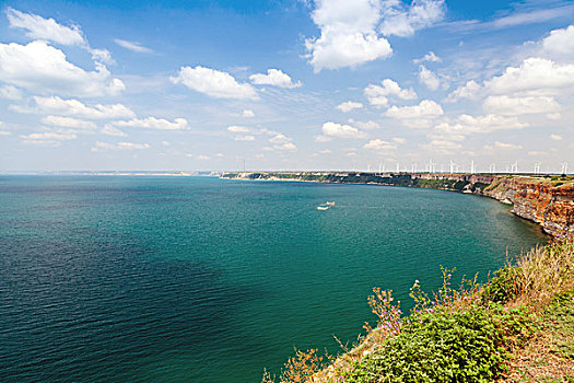 海岬,全景,风景,保加利亚,黑海,海岸