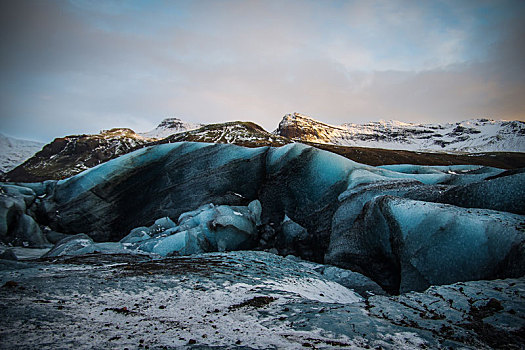冰川冰岛天空夕阳