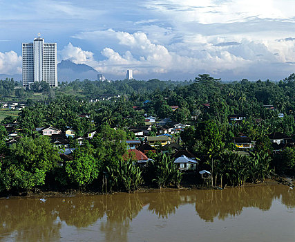 沙捞越,河,看,攀升,婆罗洲,马来西亚,亚洲