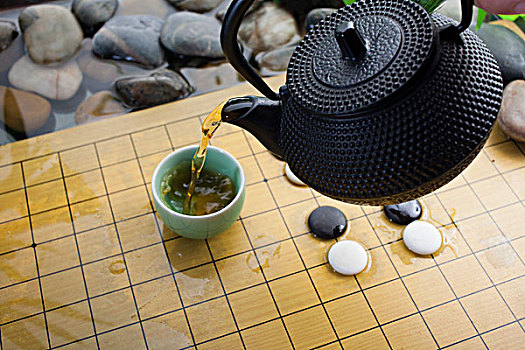圍棋，茶杯