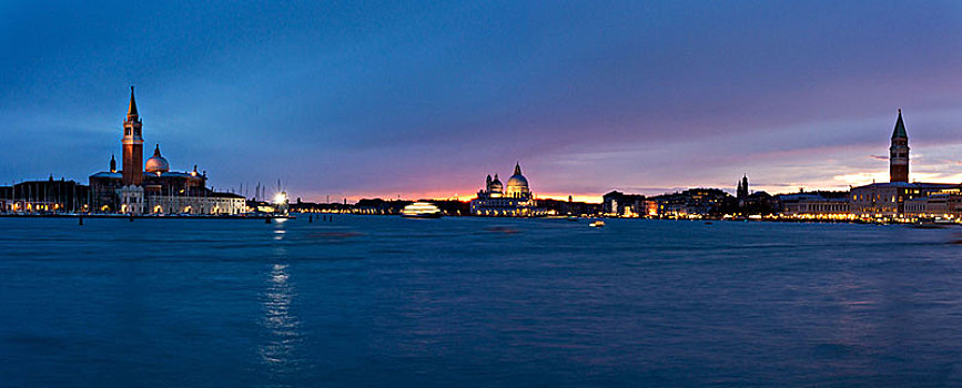 威尼斯,宫殿,钟楼,傍晚