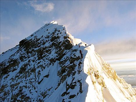 攀登者,顶峰,珠穆朗玛峰,风景,南,喜马拉雅山,尼泊尔
