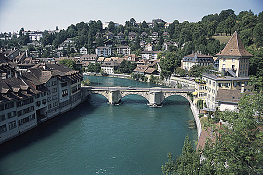 桥,上方,河,伯恩,瑞士