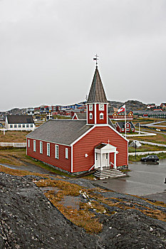 格陵兰,努克,戈德霍普,历史,地区,我们,教堂,大幅,尺寸