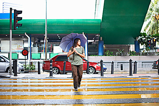 游客,穿过,街道,吉隆坡,马来西亚
