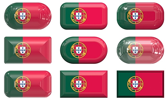 玻璃,扣,旗帜,葡萄牙