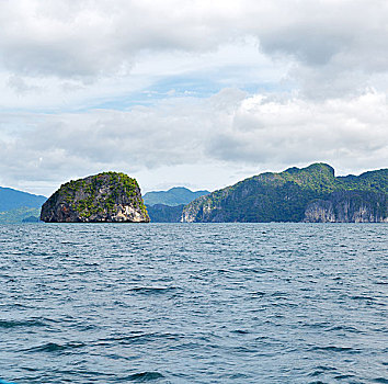 模糊,菲律宾,风景,船,太平洋,海洋,岛屿,背景