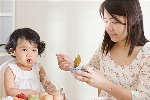 母亲,喂食,孩子