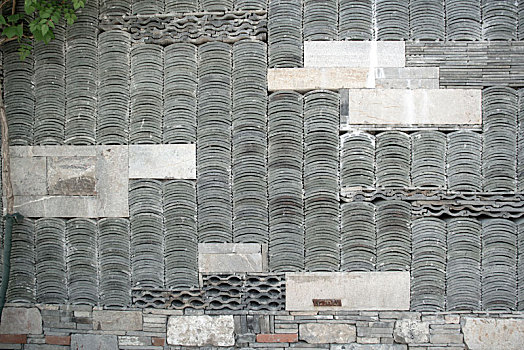中式灰瓦院墙