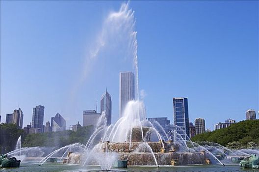 格兰特公园,白金汉,喷泉,芝加哥,伊利诺斯,美国