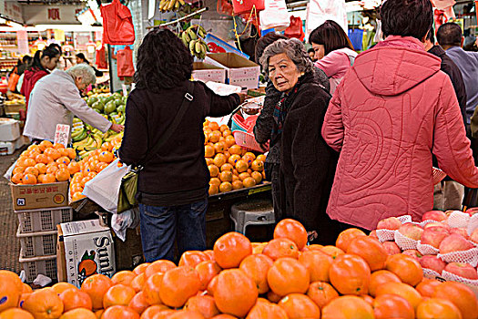 水果,采石场,湾,市场,香港