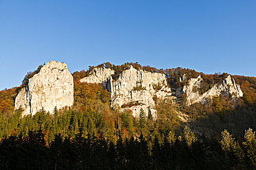 石头,靠近,多瑙河,自然公园,山谷,地区,巴登符腾堡,德国,欧洲