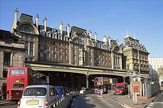 建筑,火车站,伦敦,维多利亚站,英格兰