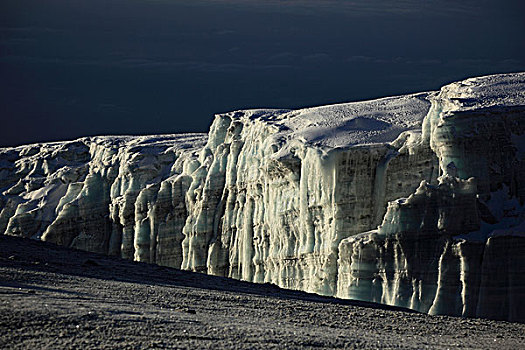 冰河,乞力马扎罗山,坦桑尼亚,非洲