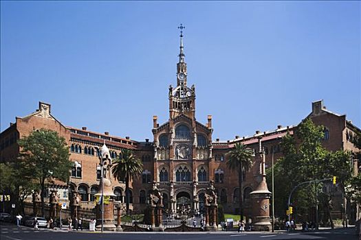 建筑,医院,巴塞罗那,加泰罗尼亚,西班牙