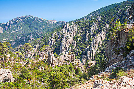 科西嘉岛,岛屿,风景,尖锐,落基山脉