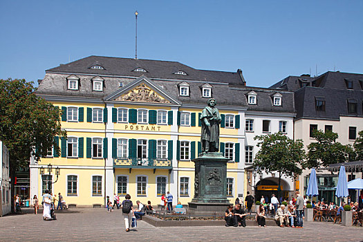 宫殿,贝多芬,纪念建筑,老,柱子,北莱茵威斯特伐利亚,德国,欧洲