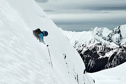 男性,滑雪,速度,陡峭,山坡,隆河阿尔卑斯山省,法国