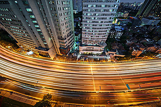 上海城市交通夜景