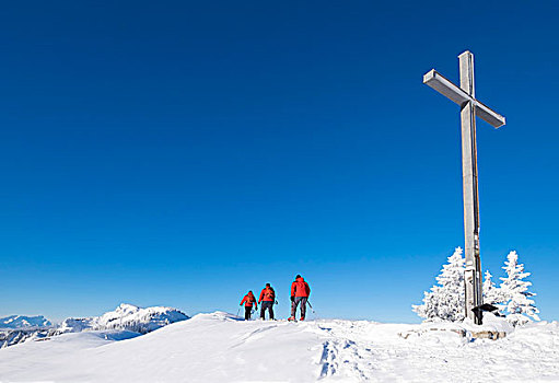 滑雪,顶峰,兰格丽斯,巴伐利亚,上巴伐利亚,德国,欧洲