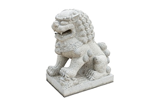 中国,狮子,雕塑,隔绝,白色背景,背景